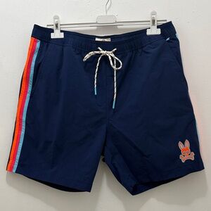 Psycho Bunny Mens Bathing Suit Bottoms Board Shorts Swim Trunks Graphic Logo L